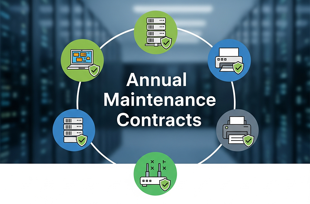 Technician performing maintenance on computer hardware