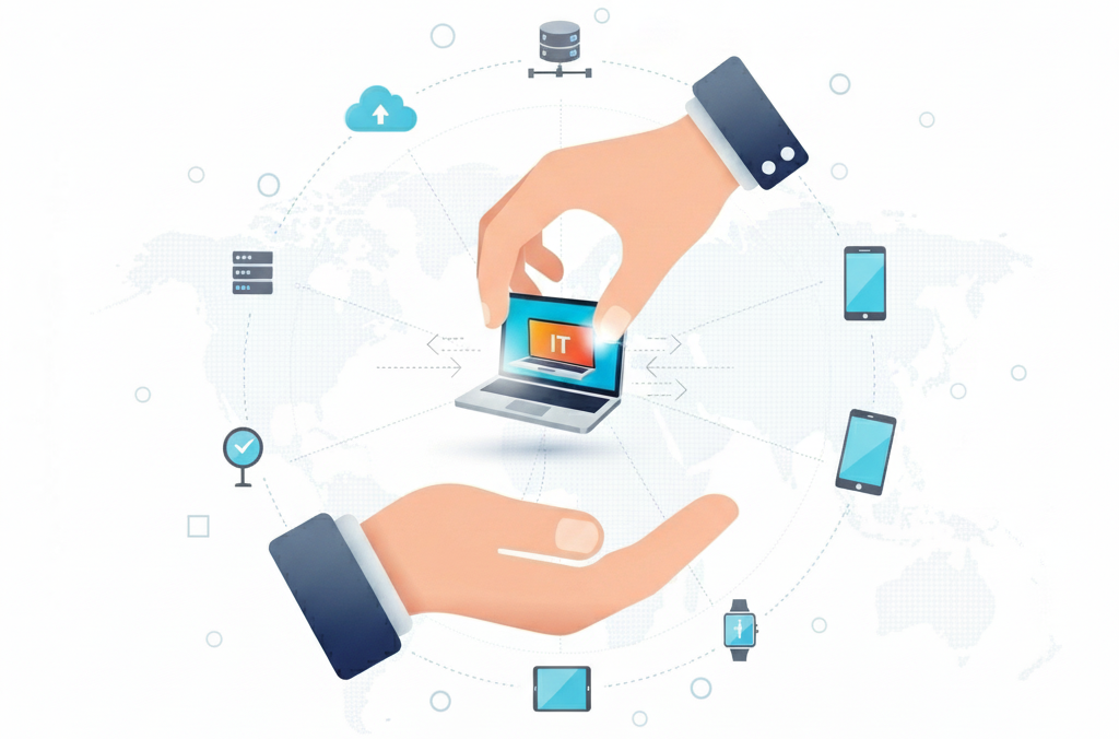 Handshake sealing a service adoption agreement